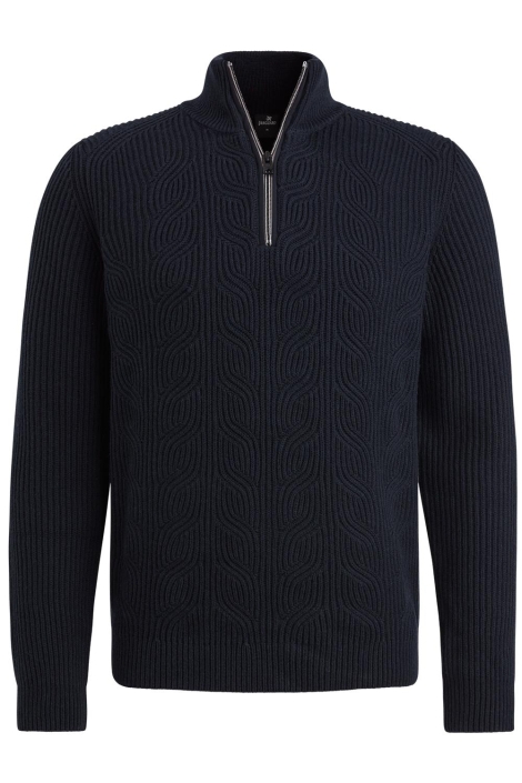 Vanguard half zip collar cotton blend wool